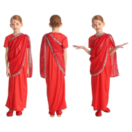 Kostum Royal INDIA Merah Dewasa Baju Sari Saree Shari Dress Cosplay Indian Costume