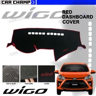 Dashboard Cover for Toyota Wigo 2014-2022  Dash board Cover High Quality Dash Mat [ RED / BLACK LINI