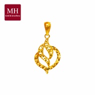 MH 916GOLD TEXTTURED PENDENT