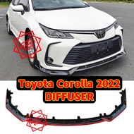 Toyota Corolla 2019 2022 Altis Front Bumper Diffuser Lips BLACK toyota Lip Depan keret PP berkualiti