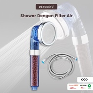 Bathroom Shower Head Hose Bonus Filter Ion Aerator Stone Set Plastic