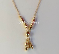 10k gold Necklace with  Drop Balls Pendant