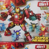 (Set8กล่อง) LEGO เลโก้ Ironman ไอรอนแมน 8in1 ต่อรวมร่างเป็นไอรอนแมนตัวยักษ์