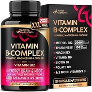 Vitamin B Complex for Men & Women - Full B-Complex & Vitamin B12 - 60 Caps | B1, B2, B3, B5, B6, B7,