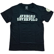 AVENGED SEVENFOLD A7X T-SHIRT : LOGO & DEATH BAT APPLIQUE (BLACK) Authentic UK