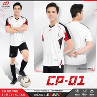 CP SPORT - CP01 WHITE Football Kit, Genuine, Breathable Sesame Fabric, Super Nice CPK-CP01-TRA