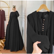 Gamis Wanita Polos Ayunda Dress Bahan Crinkle Premium Model Terbaru