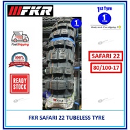 FKR TYRE TAYAR 17 SAFARI X 22 Tubeless (MOTO CROSS) 80/100-17 Tayar Cross [ TAYAR 2023 ]