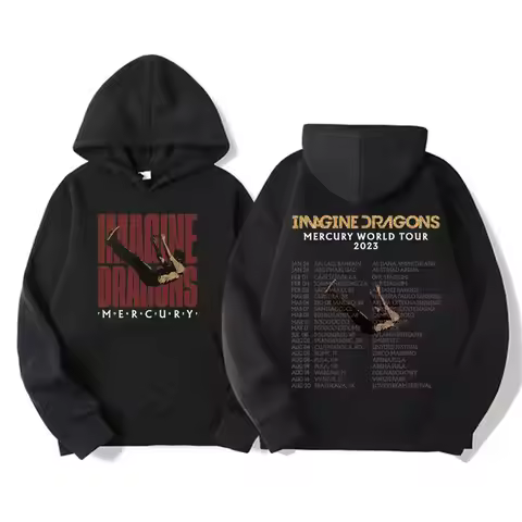 Imagine Dragons Loom Tour Graphic Hoodie Men Women 90s Retro Hip Hop Fashion Oversized Sweatshirt Ca