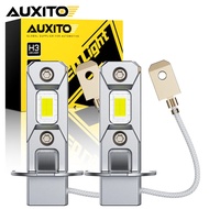 AUXITO 2Pcs Mini H3 LED Mentol Lampu Kereta Tanpa Kipas Mentol Lampu Kabus LED H3 Kuning DRL Super C