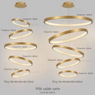 PRO -738 Lampu gantung void 5 ring led + remot cahaya 5in1 dimmable