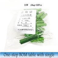 50PCS/Lot RX21 10W Wire Wound 5% Resistance 1R 10R 1K 5.1K 10K 12K 15K 20R 33R  27R 47R 510R  Resist