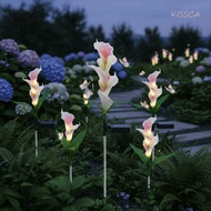 KISSCA 2pcs Solar Garden Light, Colorful LED Automatic Color Changing LED Garden Light, Waterproof H