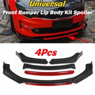 4pcs Universal Car Front Bumper Lip Splitter Spoiler Diffuser Lip Kit For Kia For Bmw E46 E90 F10 F20 F30 For Audi A3 00