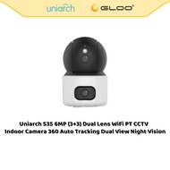 Uniarch S3S 6MP (3+3) Dual Lens WiFi PT CCTV Indoor Camera 360 Auto Tracking Dual View Night Vision