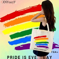 Thai Gay Rainbow Printed Canvas Bag Large Capacity 14