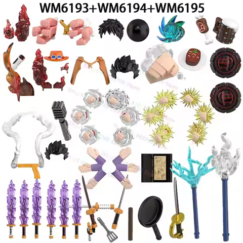 WM6195 WM6194 WM6193 Popular Anime Cartoon Building Blocks Mobile Dolls Educational Toys Children's 