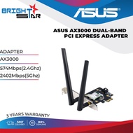 ASUS AX3000 DUAL-BAND PCI EXPRESS ADAPTER / AX3000 / WIFI6 / 574Mbps(2.4Ghz) 2402Mbps(5Ghz) / BLUETOOTH 5.0 / 3YR