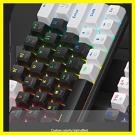 ◄ ☾ ♣ ZIFRIEND ZA646 Mechanical Keyboard 64 Keys White Backlit Blue Red Switch Gaming Keyboard
