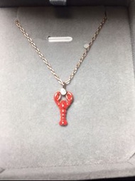 KATE SPADE  愛戀小龍蝦玫瑰金色項鏈-紅色全新1760含運店到店