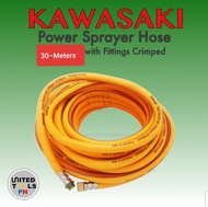 KAWASAKI Power Sprayer Hose 30-Meters w/ Fittings Crimped