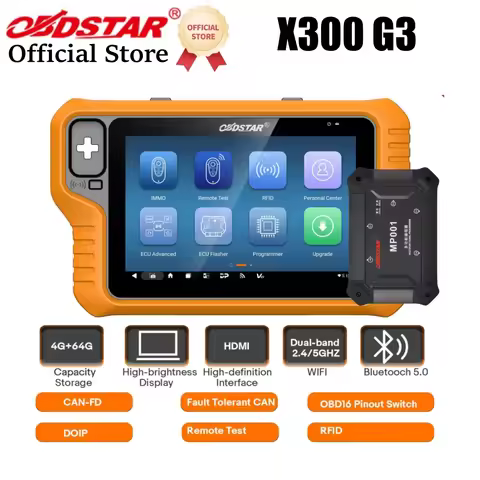OBDSTAR X300 Classic G3 Key Programmer for Car/ HD/ E-Car/ Motorcycles/ Jet Ski with Key Sim and Mot