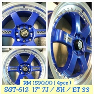 Alloy Rim Wheel 17" SGT-612 BLUE 7J / ET33 / 4H 100 / 4H 114.3 1pc