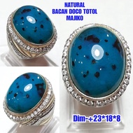 NATURAL BATU BACAN DOCO TOTOL MAJIKO FULL CRISTAL RING PERAK TABUR