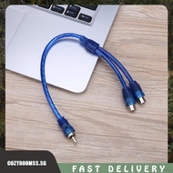 [cozyroomss.sg] 1pc 30cm 2 RCA Female to 1 RCA Male Splitter Cable for Car Audio System