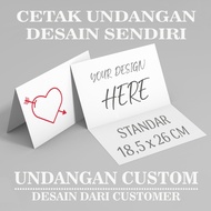 Ukuran Standar, Tebal 250 GSM, Lipat 2 atau 3 - Cetak Undangan Custom Desain Sendiri Atau Dari Custo