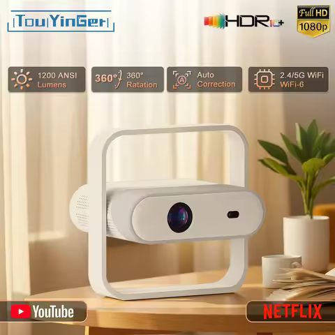 Touyinger Z7 Stand-Mounted 1080P HD 4K Smart TV Home Theater Video Projector