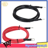【W】Battery Inverter Cable 4 AWG 4FT 4 Gauge Pure Copper with 3/8 in Lugs- Power Wire Set for Battery