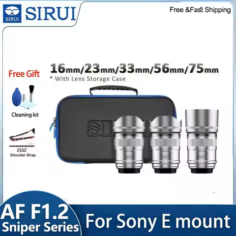 SIRUI Sniper Series 16mm 23mm 33mm 56mm 75mm F1.2 APS-C Auto Focus Prime Lens for Sony E Mount Camer