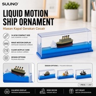 SUUNO Titanic Fluid Bottle Ship Ornament Unsinkable Cruise Ship Desktop Decoration for Christmas