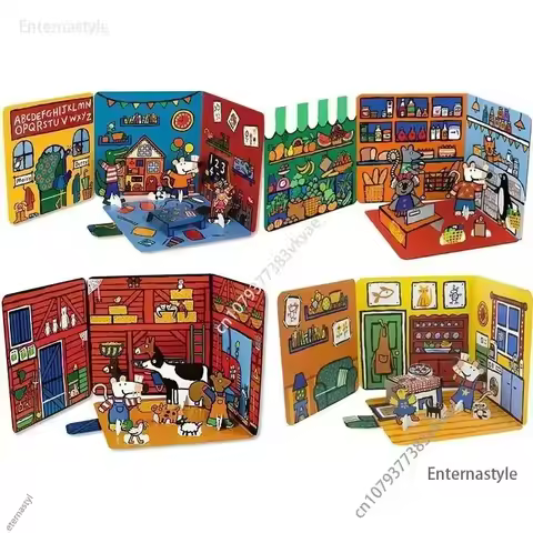 Books for5 libro Maisy Mouse 3D Scene Board Book English Picture Book Baby Kids IQ EQ Practice Nurse