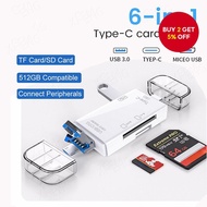 6 In 1 SD Card Reader OTG Type C Micro Adapter Flash Drive Memory USB2.0 TF CF For Laptop PC