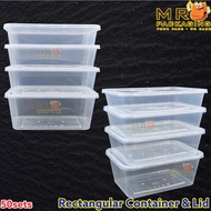 HY 500 650 750 1000 ml Rectangular PP Container & Lid ( 50sets± ) Lunch Box Disposable Box T1-500 T1