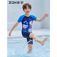 Zoke Children's Swimsuit One-Piece Boxer Sunscreen Swimming Training zoke Ultraman Quick-Drying Boys
