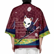 KIMONO COSPLAY DEMON SLAYER KIMETSU NO YAIBA/HAORI HAPPI KITSUNE RED