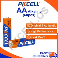 PKCELL AA 1.5V Alkaline Battery for Clocks / Toys / Remotes / Mouse (60pcs)