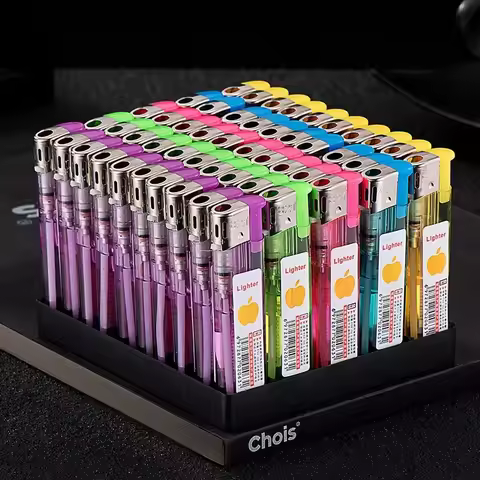 25PC Classic Transparent Electronic Open Flame Disposable Plastic Lighter Home Supermarket Store Who