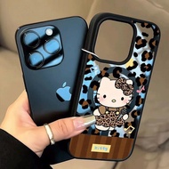 手机保护配件 (Phone Cases 热卖！ in Stock 好物推荐~豹纹唱歌凯蒂适用iPhone17promax手机壳苹果16亚克力磁吸14防摔13Luxury Leather Texture