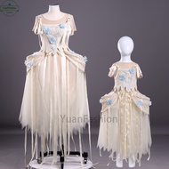 [Read Stock]Halloween Wednesday cosplay ENID Apricot Dress Skirt Children Adult Size cosplay Perfect