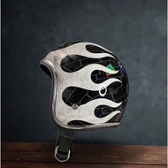 Slimhead 500TX Patina BW - Custom Chopper Bobber Helmet