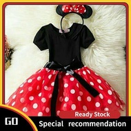 .❤🎁Ready Stock🎁 baju t shirt budak perempuan baju budak perempuan Perempuan Pakaian Mickey's Wave Point Mesh Ultra-Fairy Rice Niim Mouse Disney Costumes Bow Princess