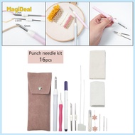 Embroidery Punch Set DIY Gift Home Hand Craft 16 Pieces/Set for Starter Adults Kids Poke Embroidery 