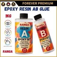 (FOREVER PREMIUM) 1KG Clear Epoxy Resin AB Glue Hard PVC Crystal Clear for Art Crafts, Jewelry Makin