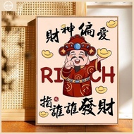 Cny decoration 2026 God of Wealth to New Year Blessing Digital Oil Painting Diy Handmade Color Filli