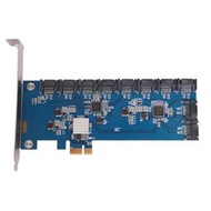 PCI-E X1轉10口SATA3.0硬盤擴展卡PCI-E轉10路SATA硬盤轉接卡SSD