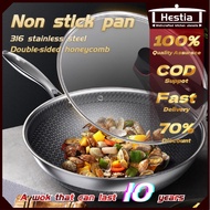 wok pan non stick with cover 316 stainless 32cm kawali non stick pan